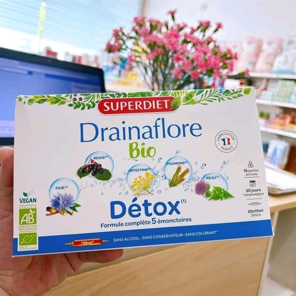 Thải Độc 5 Chức Năng Pháp DETOX Superdiet Drainaflore Bio 20 Ống - Image 1