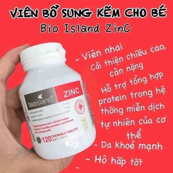 Viên Uống Bioisland Zin C For Kids - Lọ 120V