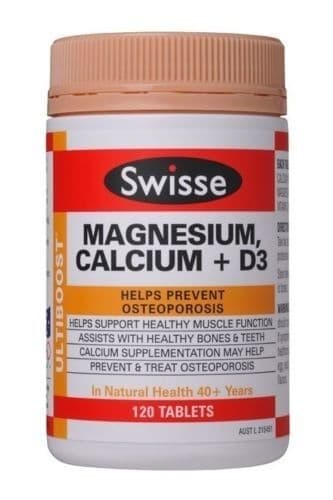 Swisse Ultiboost Magnesium, Calcium + Vitamin D 120 Tablets - Image 1