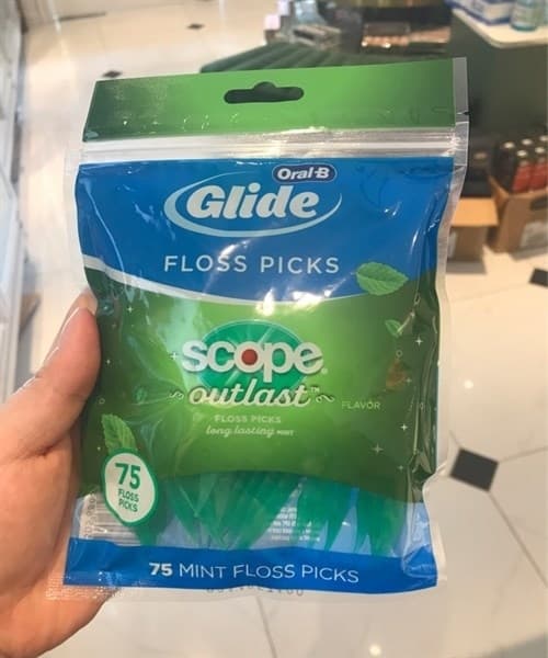 TĂM CHỈ NHA KHOA ORAL-B GLIDE FLOSS PICKS SCOPE 75 CÁI MỸ 068305686312 - Image 1