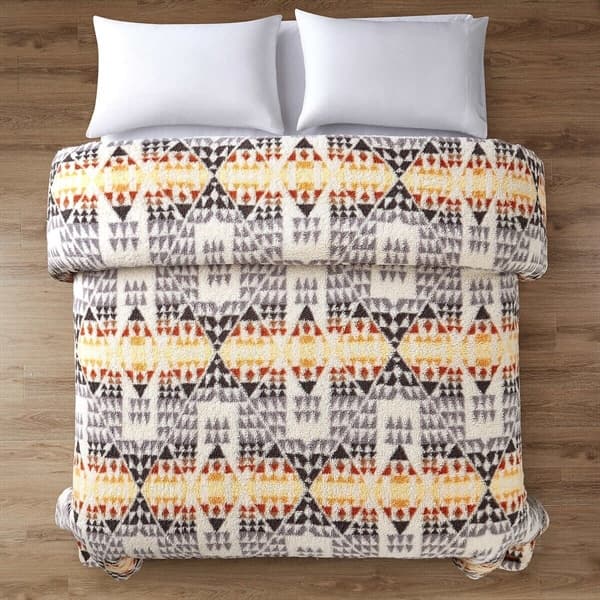 Chăn Lông Mỹ Pendleton Sz King màu trắng - Image 1