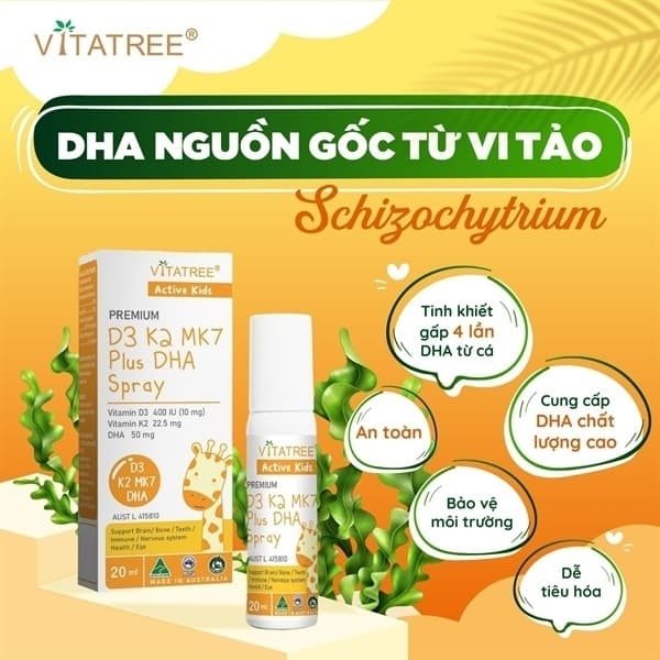 D3K2MK7 PLUS DHA SPRAY VITATREE 20ML - Image 1
