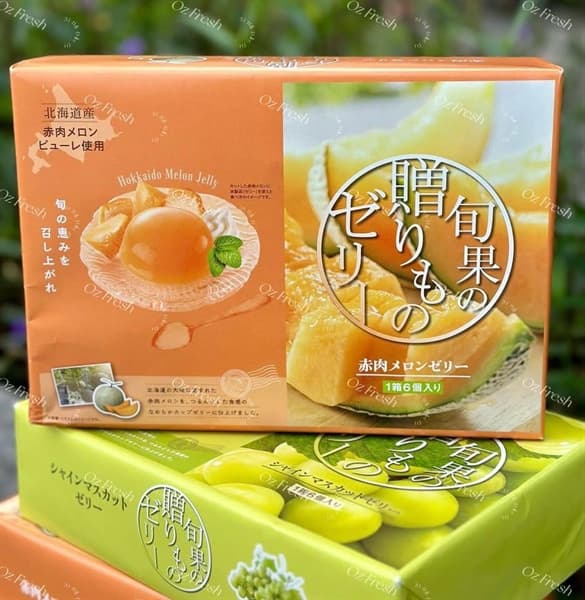 Thạch Dưa Lưới Hokkaido Melon Jelly Nhật Bản Hộp 6 Túi