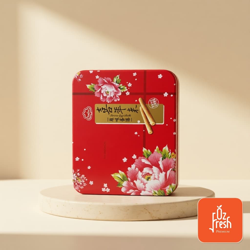 Bánh Cuộn Trứng Serena Đài Loan Hoa Mẫu Đơn hộp chữ nhật 384g