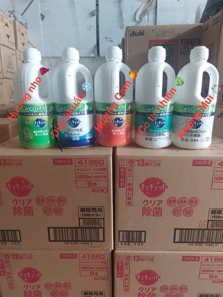 Nước Rửa Bát Kao Nhật Bản Hương Bạc Hà - Chai 1250ml