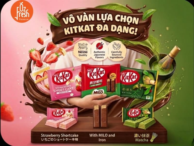 Bánh Kitkat Milo With Iron Nhật Bản - Túi 10 Cái