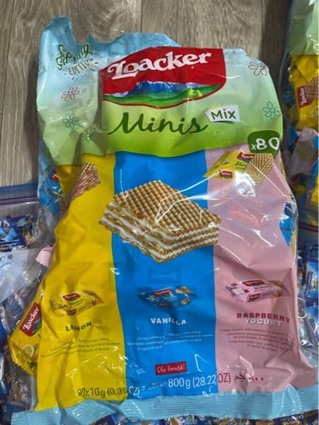 Bánh Xốp Loacker Minis Mix 3 Vị Lemon - Vani - Raspberry Yogurt - Túi 800g