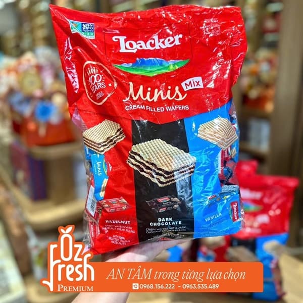 Bánh Xốp Loacker Minis Mix 3 Vị Đỏ - Túi 800g