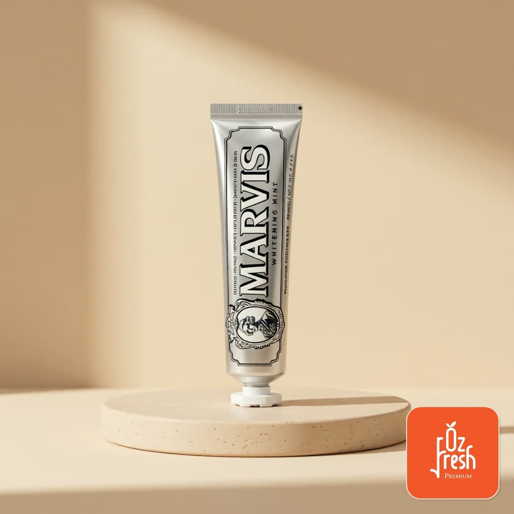 Kem Đánh Răng Marvis Whitening Mint Bạc - Bạc Hà Chuyên Làm Trắng Răng 85ml ( Tuýp )