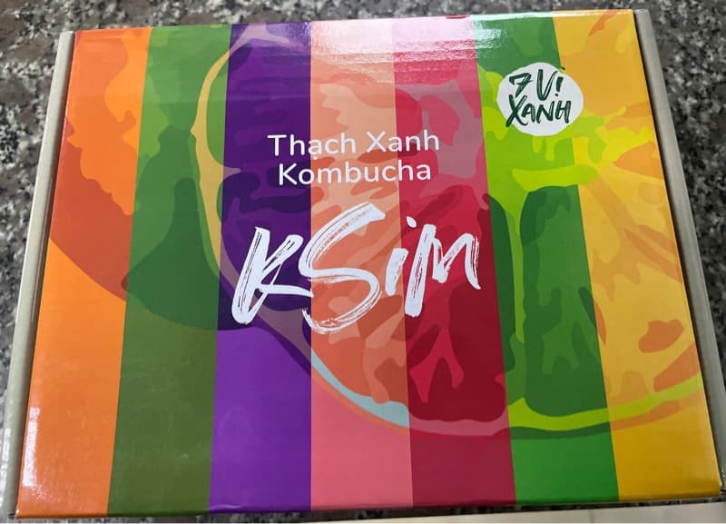 Thạch Xanh Kombucha 7 Vị Ksim Hộp 1Kg 28 thanh