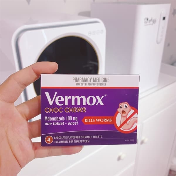 Thuốc tẩy giun Vermox Choc Chews 4v