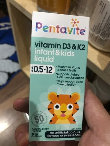 Vitamin D3K2 cho bé pentavite infant & Kids liquid 30ml ( Hộp )