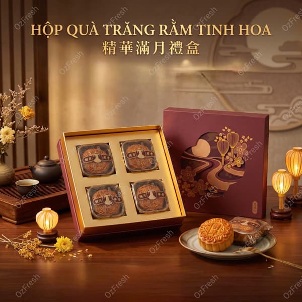 Bánh Trung Thu Keewah Hộp Đèn Lồng Đỏ Mix 4 Cái