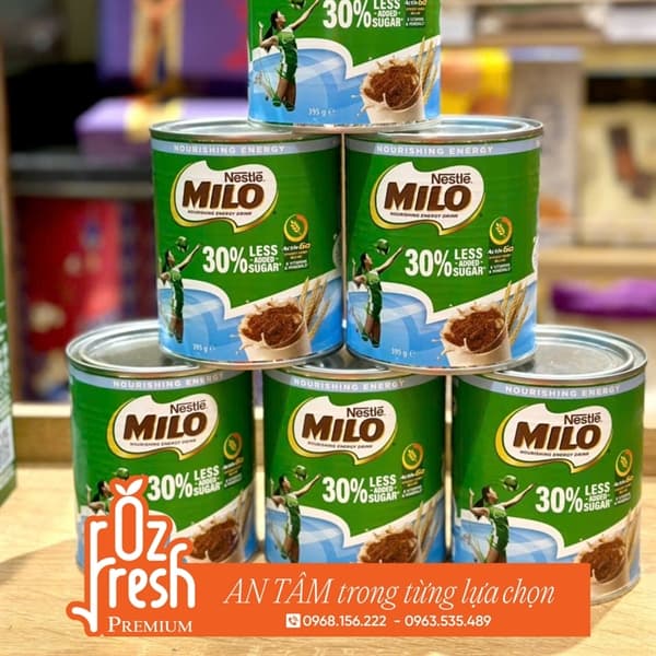 Sữa Milo Nestle Úc Giàm 30% Đường 395G