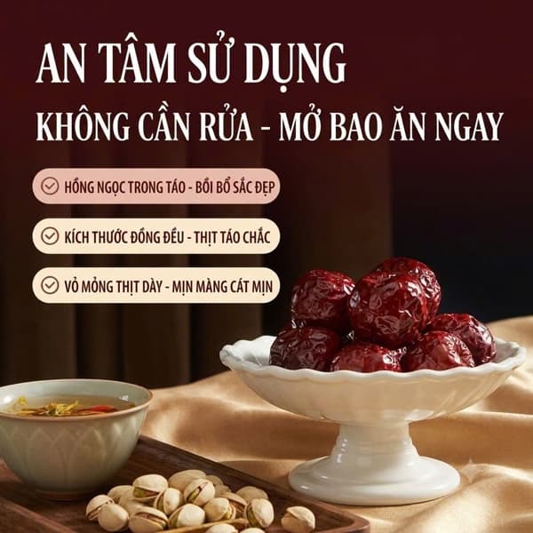 Táo Đỏ Hữu Cơ Mông Cổ Hộp Đỏ VIP Xách 6 Hộp 180g