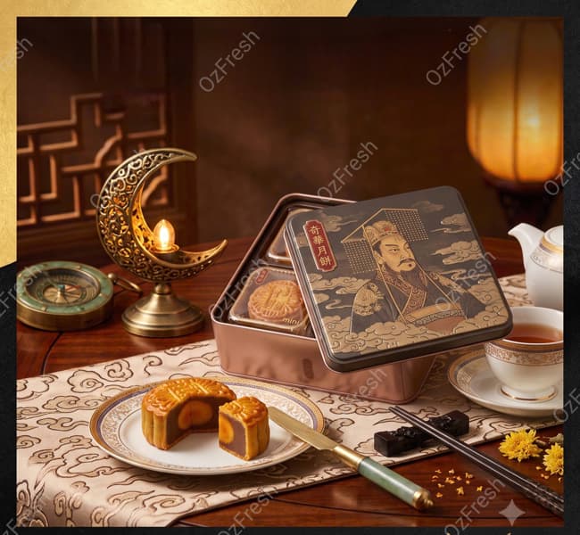 Bánh Trung Thu Keewah Hong Kong Mini Sen Trắng Trứng Muối - Hộp 4 Cái