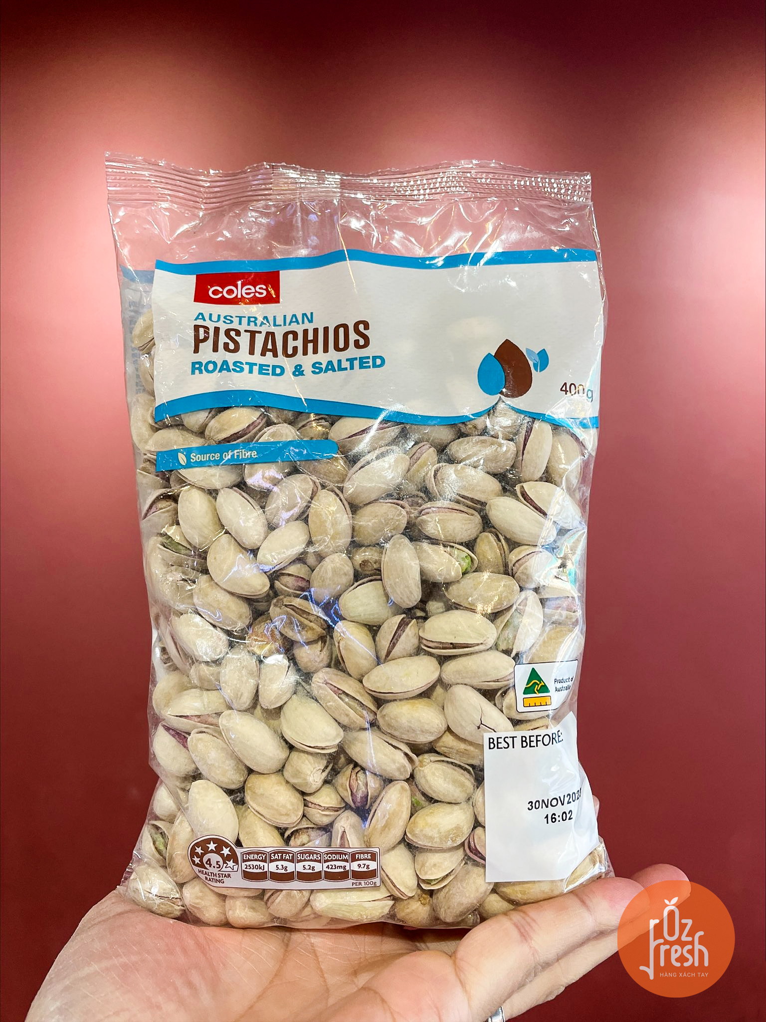 HẠT DẺ CƯỜI PISTACHIO ÚC