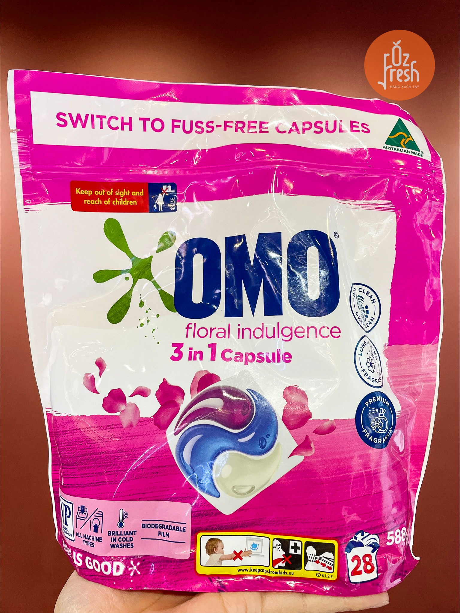 VIÊN GIẶT OMO 3 IN 1 ÚC